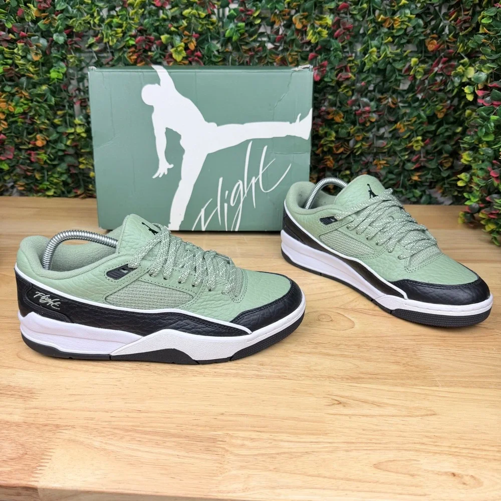 Nike Jordan Flight Court Oil Green Black White Sneakers Shoes IH4092-386 Mens 8